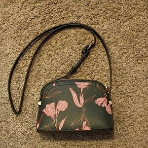 Floral Green and Pink Crossbody Bag
